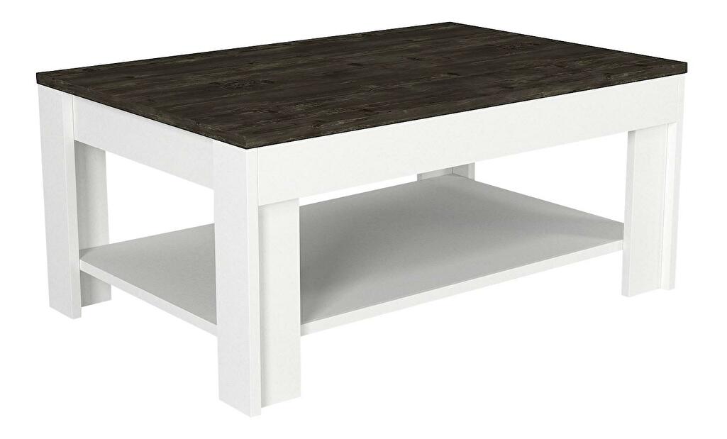 Konferenční stolek Donna (tmavě hnědá + bílá)