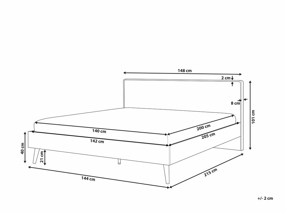 Manželská postel 140 cm SERVI (s roštem) (světlé dřevo)