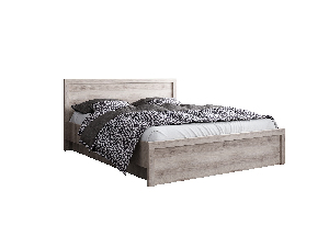 Manželská postel 160 cm s poličkami Jolene (kaštan nairobi) (s roštem)