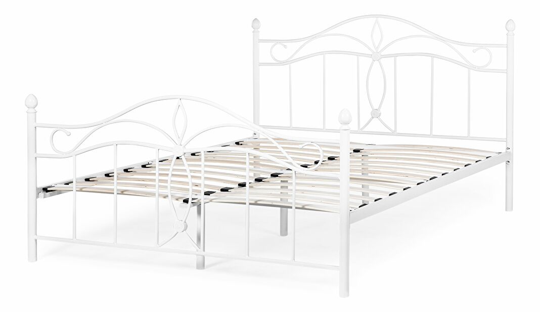 Manželská postel 180 cm ANTALIA (s roštem) (bílá) *výprodej
