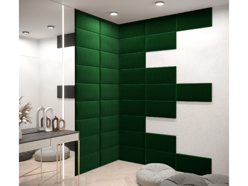 Čalouněný panel Cubic 60x30 cm (tmavě zelená)