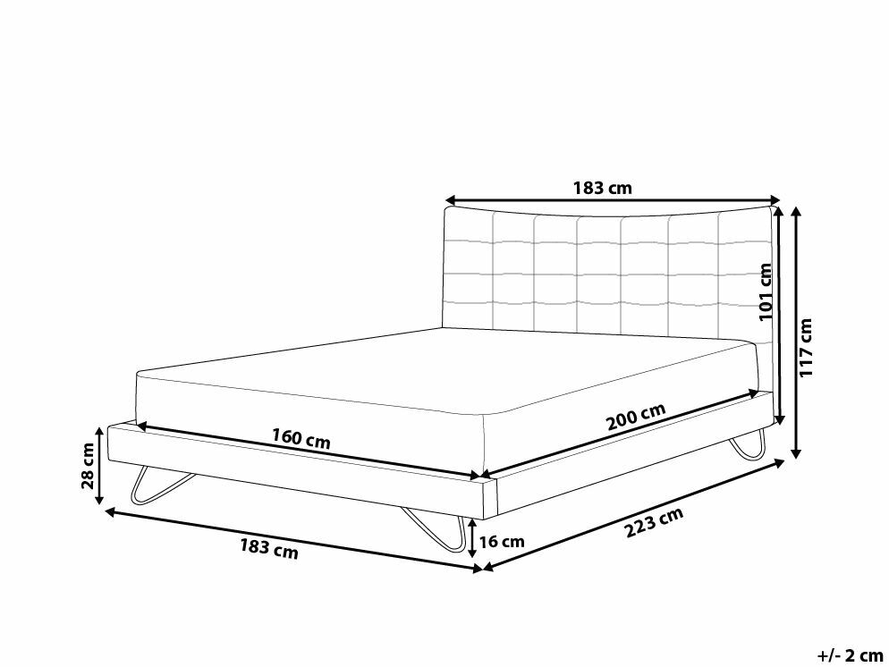Manželská postel 160 cm LANEL (s roštem) (šedá)