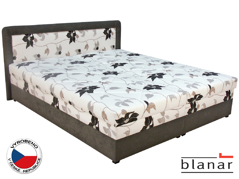 Manželská postel 180 cm Blanář Bologna šedá (s rošty a matracemi)