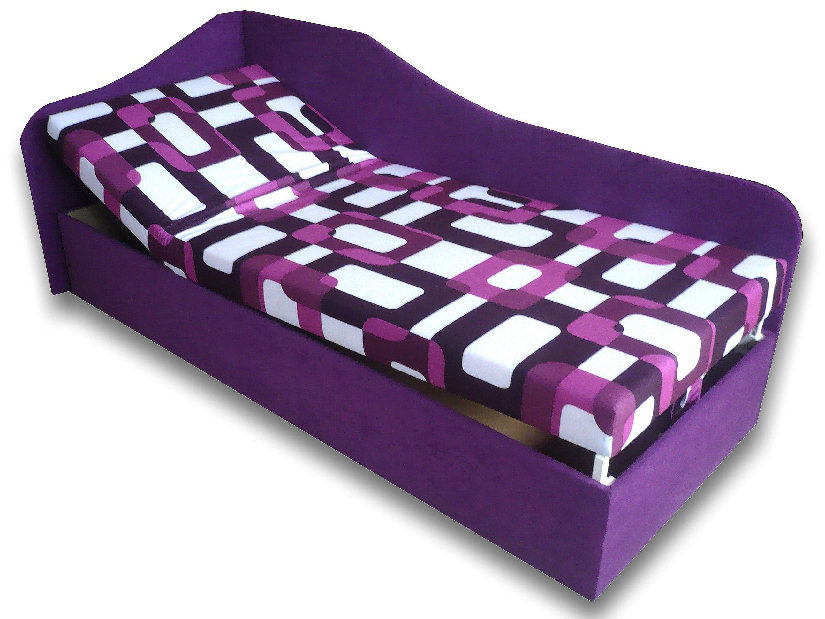 Jednolůžková postel (válenda) 80 cm Abigail (Gusto 10 + Fialová 49) (L)