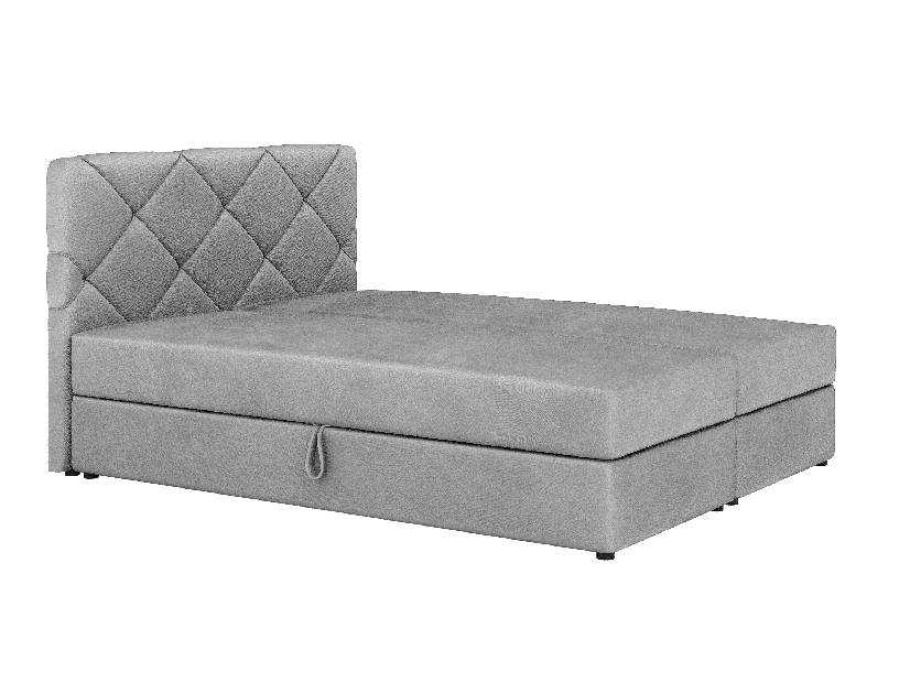 Kontinentální postel 140x200 cm Karum (světle šedá) (s roštem a matrací)