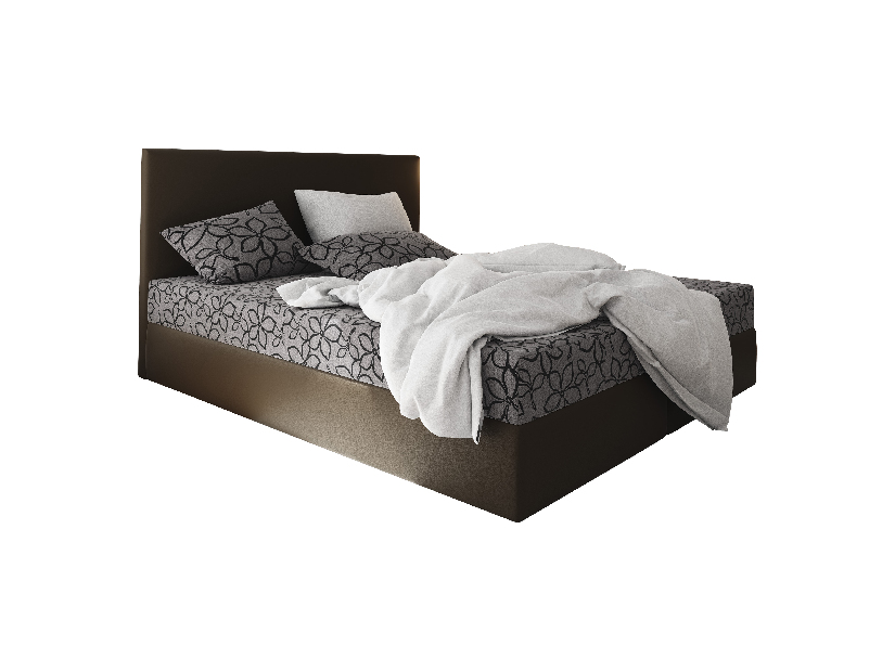 Manželská posteľ Boxspring 140 cm Lilac (vzor + hnedá) (s matracom a úložným priestorom)