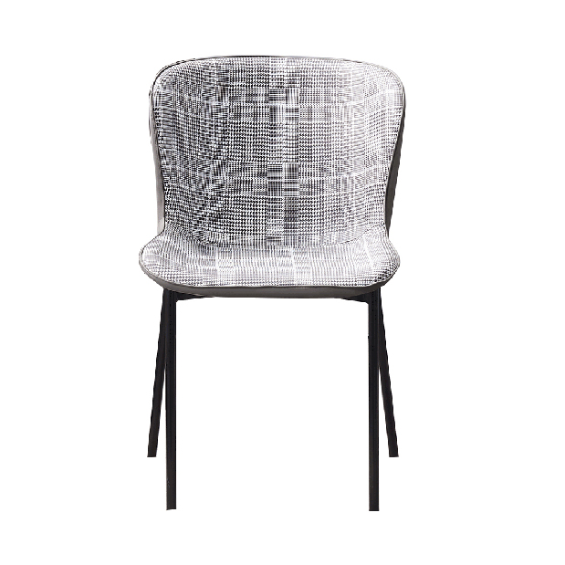 Jídelní židle Polarit (šedobílé káro + tmavě šedá)
