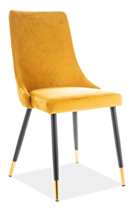 Jídelní židle Polly (žlutá + šedá + zlatá)