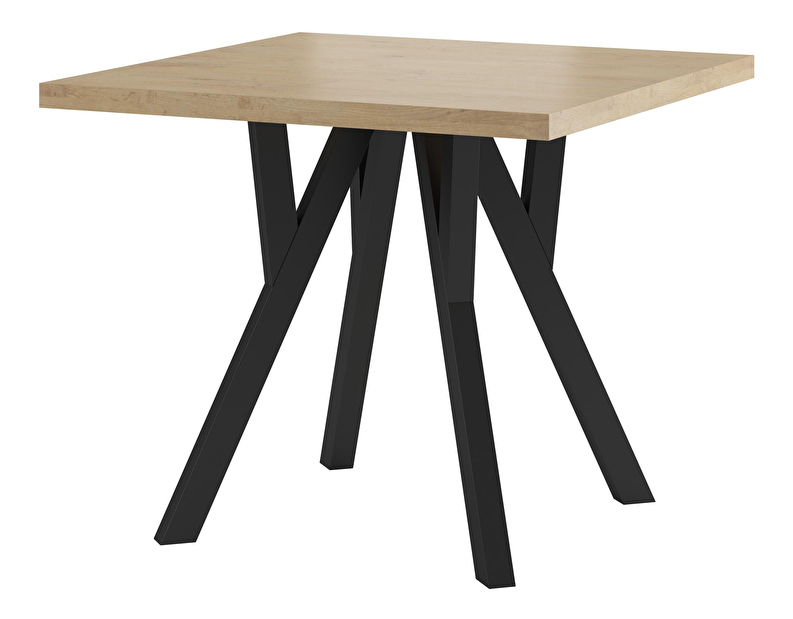 Rozkládací jídelní stůl Dalmana (dub sonoma + černá) (pro 4-6 osob)