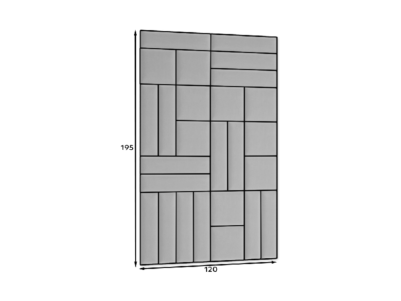 Set 26 čalouněných panelů Quadra 120x195 cm (šedá)