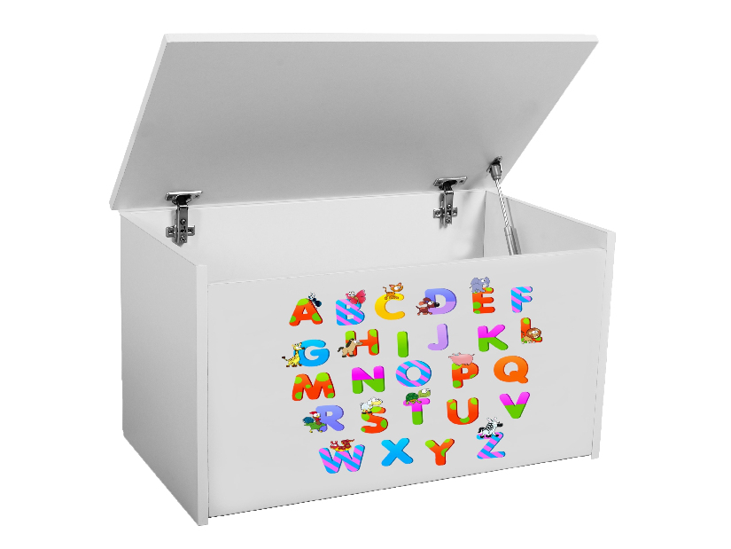 Úložný box pro děti Davina (bílá + abeceda)