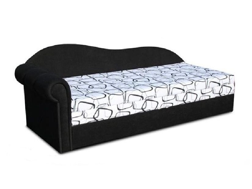 Jednolůžková postel (válenda) 70 cm Luxus II (Černá 39 + Dodo 1026) (L) *výprodej