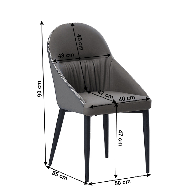 Jídelní židle Saflor (šedá + kov)