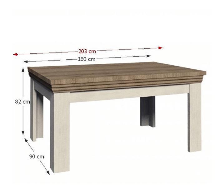 Jídelní stůl Regnar ST (pro 6 až 8 osob) (bílá sosna + dub divoký) *výprodej