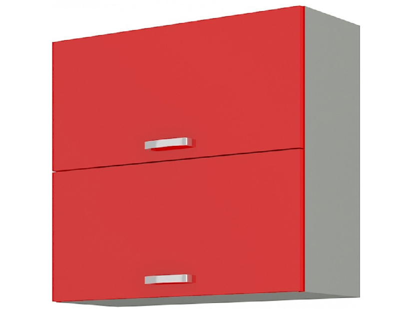 Horní kuchyňská skříňka Roslyn 80 GU 72 2F (červená + šedá)