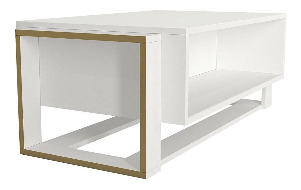 Konferenční stolek Biano (bílá + zlatá)