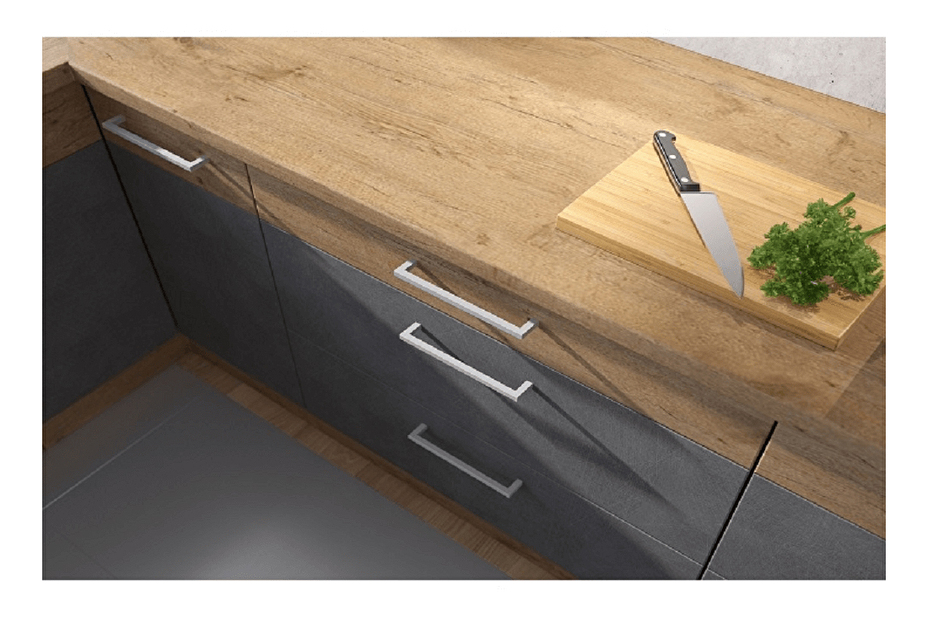 Kuchyňská skříňka na vestavné spotřebiče 60 DP-210 2F Velaga (šedá matná + dub lancelot) *výprodej
