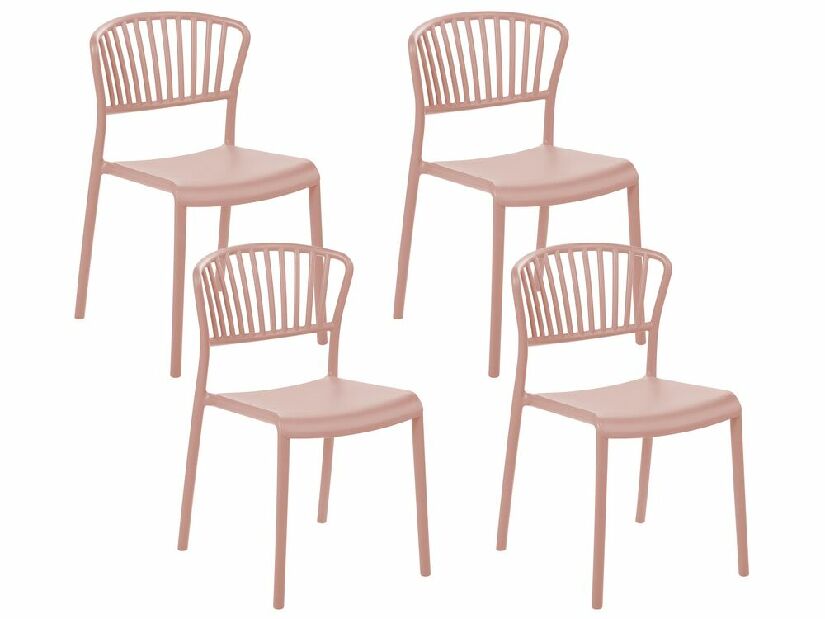 Set 4 ks jídelních židlí Geronimo (růžová)
