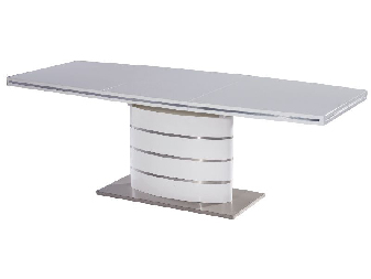 Rozkládací jídelní stůl 120-180 cm Florinda (bílá + vysoký lesk bílý) (pro 4 až 8 osob)