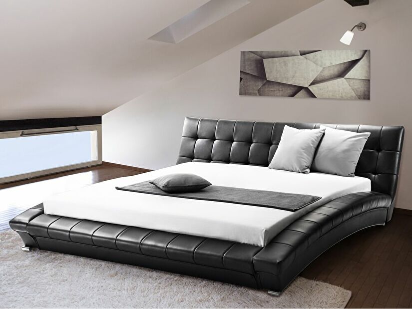 Manželská postel 180 cm LILLY (s roštem) (černá)