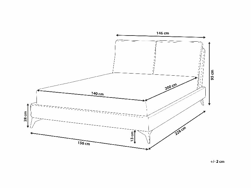 Manželská postel 140 cm MELIA (s roštem) (béžová)