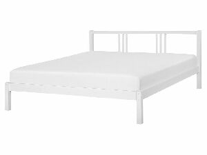 Manželská postel 160 cm VALLES (s roštem) (bílá)