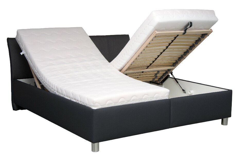 Manželská postel 160 cm Blanář Columbia (tmavošedá) (s roštem a matrací NELLY)