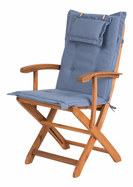 Set 2ks. židlí Mali (světlé dřevo) (modré podsedáky)