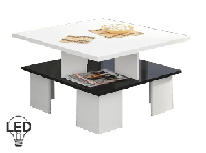 Konferenční stolek Sudbury 1 (bílá + lesk černý)
