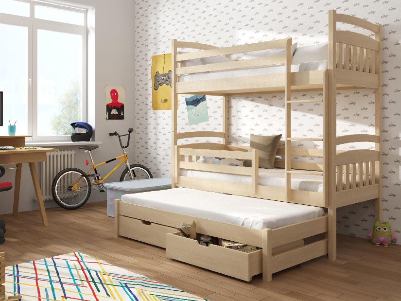 Dětská patrová postel 90 cm Anie (borovice) *výprodej