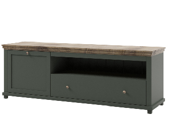TV stolek/skříňka Elvina Typ 40 (tmavě zelená + dub lefkas)