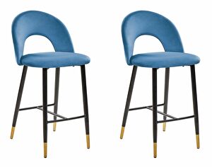 Set 2 ks barových židlí Fabian (modrá)