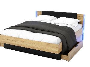 Manželská postel 180 cm Lewell (craft zlatý + černá)