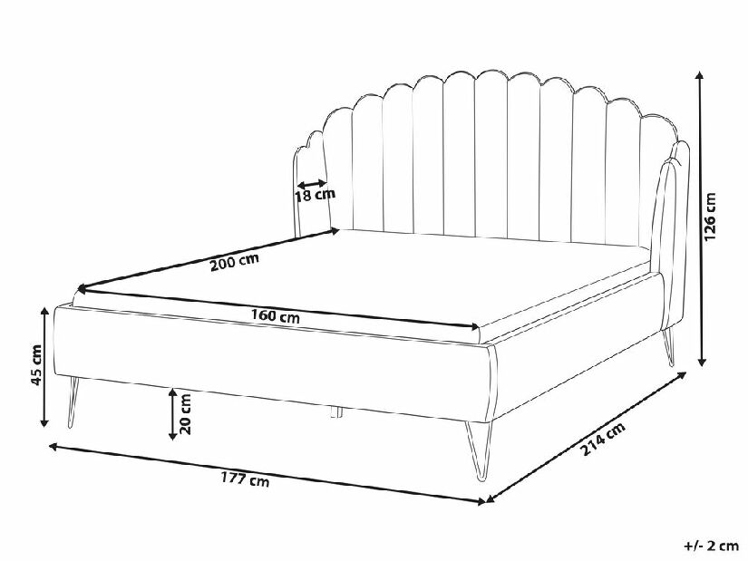 Manželská postel 160 cm Alise (šedá) (s roštem)