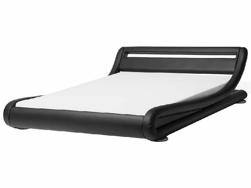 Manželská vodní postel 180 cm Anais (černá ekokůže) (s roštem a matrací)