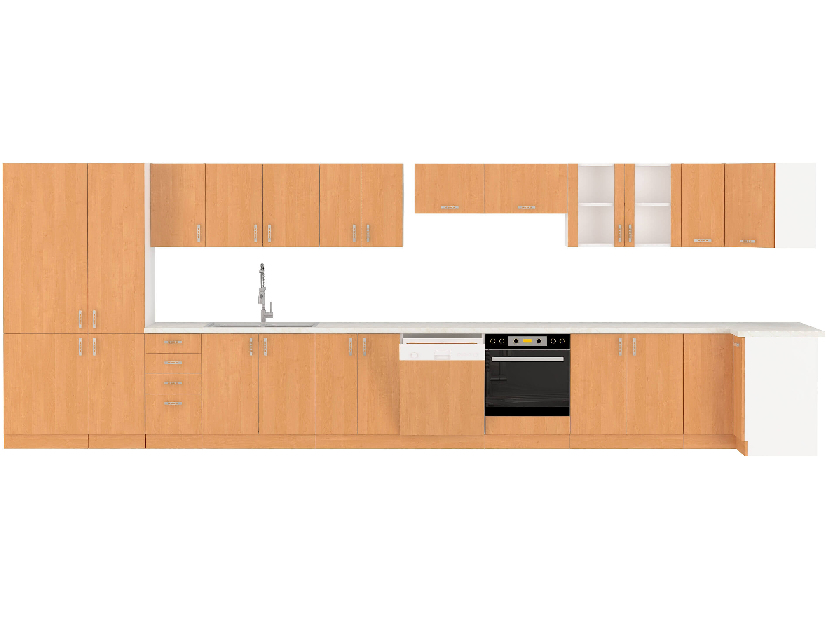 Rohová dolní kuchyňská skříňka Sylrona 89 x 89 DN 1F BB (bílá + olše)