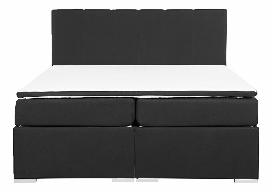 Manželská postel Boxspring 180 cm LORRO (s matracemi) (černá)