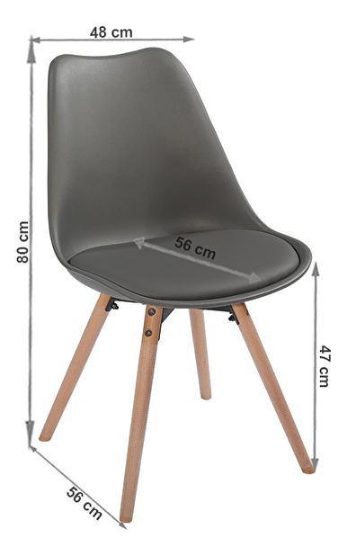 Jídelní židle Samim (tmavě šedá + buk)