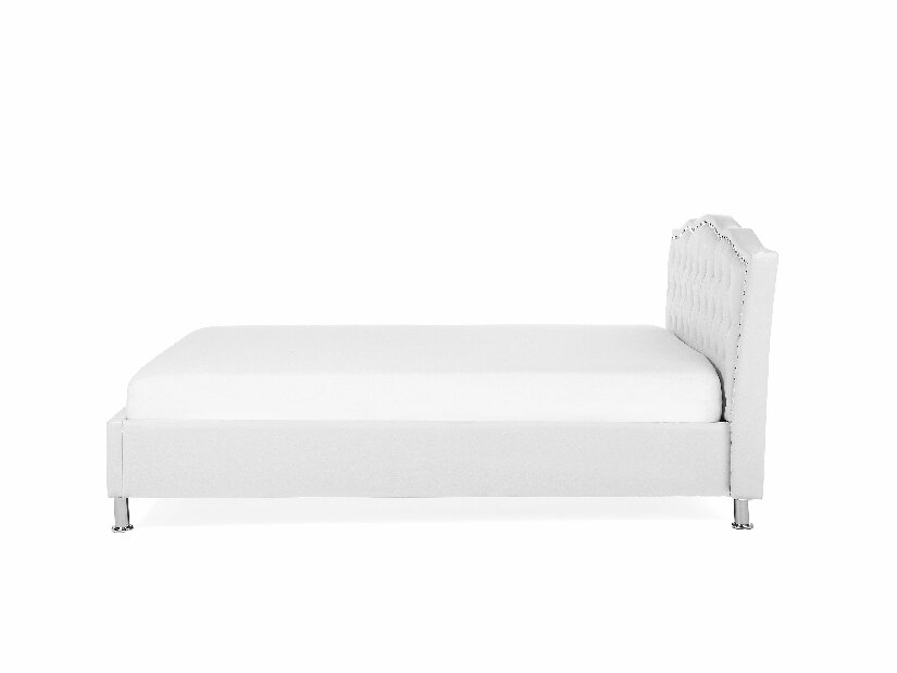Manželská postel 140 cm MATH (s roštem) (bílá)