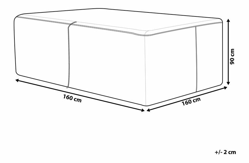 Ochranná plachta pro zahradní nábytek 160 x 160 x 90 cm Chuza (šedá)
