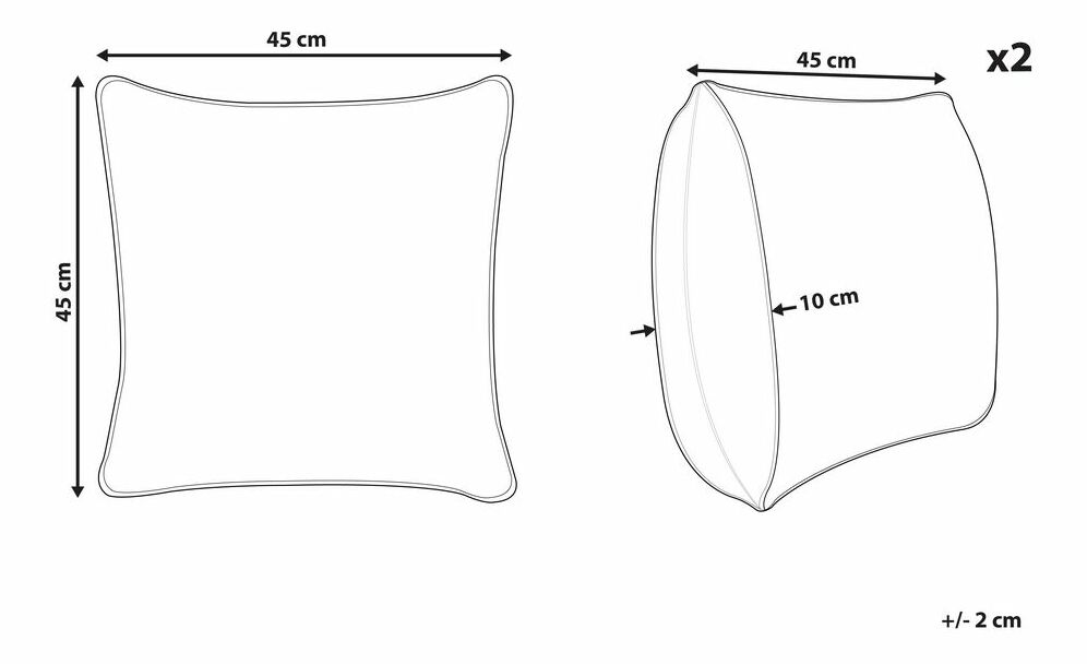 Sada 2 ozdobných polštářů ⌀ 40 cm Mallar (vícebarevná)