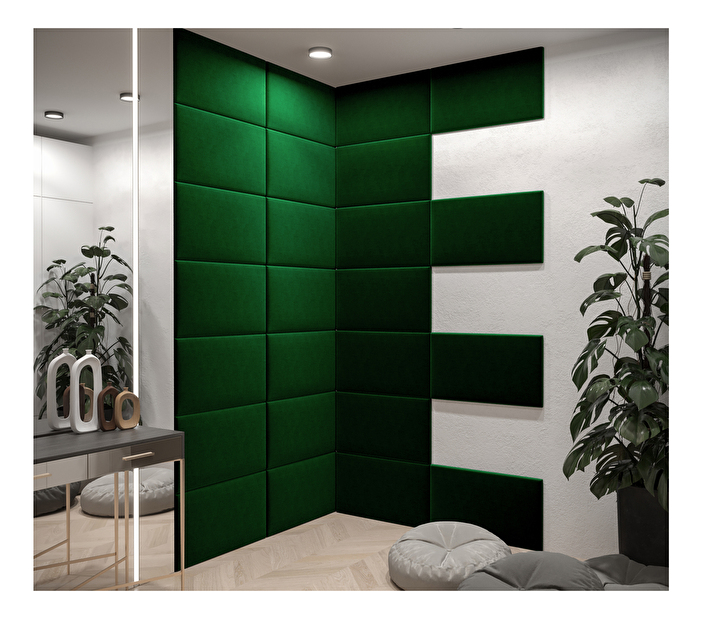 Čalouněný panel Cubic 70x40 cm (tmavě zelená)