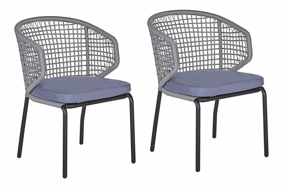 Set 2 ks. zahradních židlí Pali (šedá)