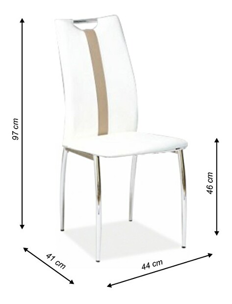 Jídelní židle Signa (bílá + béžová) *výprodej