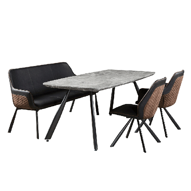 Jídelní stůl Pasco (pro 8 osob) (beton + černá)