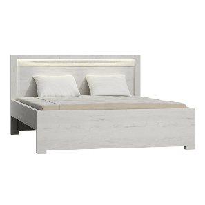 Manželská postel 160 cm Inneas (jasan bílý) (s roštem)