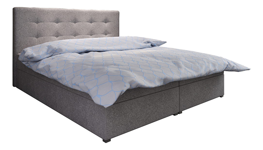 Manželská postel Boxspring 160 cm Fade 1 Comfort (šedá) (s matrací a úložným prostorem)