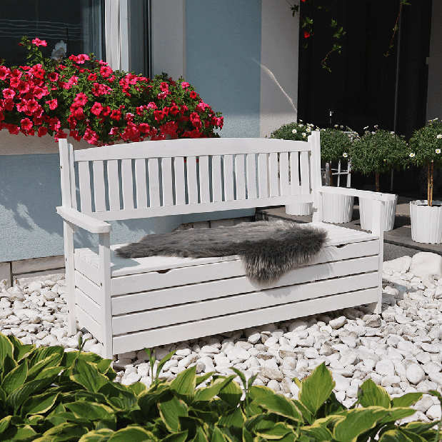 Zahradní lavice 150 cm Amelli (bílá)