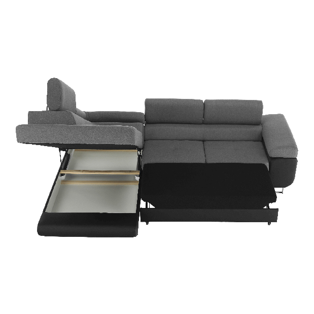 Rohová sedací souprava Geller (L) (černá + šedá) *výprodej