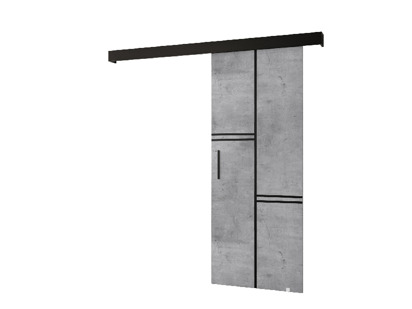 Posuvné dveře 90 cm Sharlene VIII (beton + černá matná + černá)